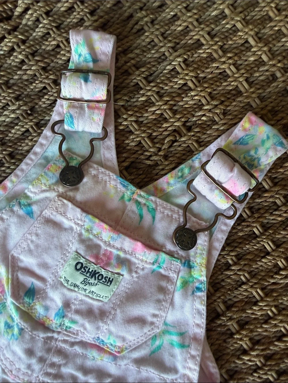 OshKosh B'gosh Pink Floral Overalls (3m)